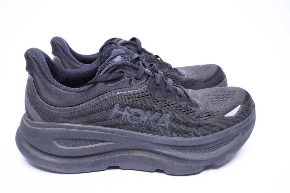Hoka One One Bondi 9 Women's US Size 7.5 B Black Running Shoes 1162012-BBLC #245